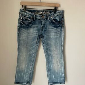 Express Restock Embellished Light Blue Capris Y2K size 8